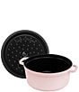 Staub Cast Iron 7 QT Round Cocotte, Color:Pink Peony - Image 4
