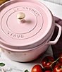 Staub Cast Iron 7 QT Round Cocotte, Color:Pink Peony - Image 6
