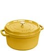 Staub Cast Iron 7 QT Round Cocotte, Color:Citron - Image 1