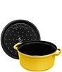 Staub Cast Iron 7 QT Round Cocotte, Color:Citron - Image 2