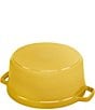 Staub Cast Iron 7 QT Round Cocotte, Color:Citron - Image 4