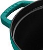 Staub Cast Iron 7 QT Round Cocotte, Color:Turquoise - Image 4