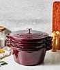 Color:Dark Red - Image 2 - Cast Iron Set 4-Piece Stackable Space-Saving Cookware Set