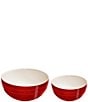 Staub Ceramic 2-Piece Nested Mixing Bowl Set, Color:Cherry - Image 1