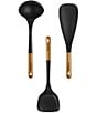 Staub Silicone with Wood Handle 3-Piece Cooking Utensil Set, Color:Black - Image 1