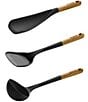 Staub Silicone with Wood Handle 3-Piece Cooking Utensil Set, Color:Black - Image 2