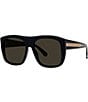 Color:Shiny Black - Image 1 - Women's 2001 57mm Square Sunglasses