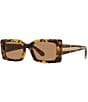 Color:Blonde Havana - Image 1 - Women's 40065 54mm Havana Rectangle Sunglasses