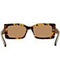 Color:Blonde Havana - Image 4 - Women's 40065 54mm Havana Rectangle Sunglasses