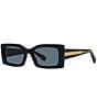 Color:Black - Image 1 - Women's 40065 54mm Rectangle Sunglasses