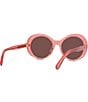Color:Shiny Transparent Coral - Image 5 - Women's 54mm Transparent Round Sunglasses