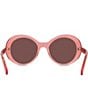Color:Shiny Transparent Coral - Image 6 - Women's 54mm Transparent Round Sunglasses