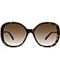 Color:Dark Havana - Image 2 - Women's S-Wave 58mm Havana Round Sunglasses