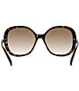 Color:Dark Havana - Image 4 - Women's S-Wave 58mm Havana Round Sunglasses