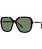 Color:Shiny Dark Havana - Image 1 - Women's S-Wave 58mm Havana Square Sunglasses