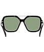 Color:Shiny Dark Havana - Image 4 - Women's S-Wave 58mm Havana Square Sunglasses