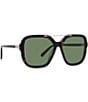 Color:Shiny Dark Havana - Image 6 - Women's S-Wave 58mm Havana Square Sunglasses