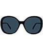 Color:Shiny Black - Image 2 - Women's S-Wave 58mm Round Sunglasses