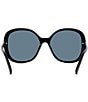 Color:Shiny Black - Image 4 - Women's S-Wave 58mm Round Sunglasses
