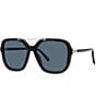 Color:Shiny Black - Image 1 - Women's S-Wave 58mm Square Sunglasses
