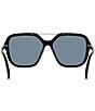 Color:Shiny Black - Image 4 - Women's S-Wave 58mm Square Sunglasses
