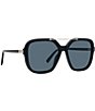 Color:Shiny Black - Image 6 - Women's S-Wave 58mm Square Sunglasses
