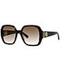 Color:Shiny Dark Havana - Image 1 - Women's S-Wave 59mm Havana Rectangle Sunglasses
