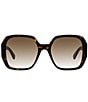 Color:Shiny Dark Havana - Image 2 - Women's S-Wave 59mm Havana Rectangle Sunglasses