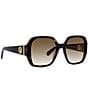 Color:Shiny Dark Havana - Image 3 - Women's S-Wave 59mm Havana Rectangle Sunglasses