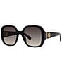 Color:Shiny Black - Image 1 - Women's S-Wave 59mm Rectangle Sunglasses