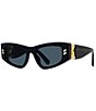 Color:Black - Image 1 - Women's SC40058 52mm Cat Eye Black Sunglasses