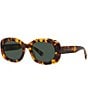 Color:Shiny Fire Havana - Image 1 - Women's Stella 52mm Fire Havana Oval Sunglasses