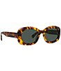Color:Shiny Fire Havana - Image 3 - Women's Stella 52mm Fire Havana Oval Sunglasses