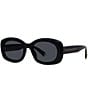 Color:Shiny Black - Image 1 - Women's Stella 52mm Oval Sunglasses