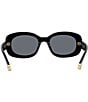 Color:Shiny Black - Image 4 - Women's Stella 52mm Oval Sunglasses