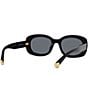 Color:Shiny Black - Image 6 - Women's Stella 52mm Oval Sunglasses