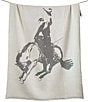Stetson Bucking Bronco Chenille Western Jacquard Throw Blanket - Image 1