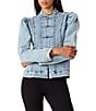 Aberdeen Denim High Neck Long Sleeve Band Top - Image 1