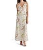 Color:Whisper White - Image 1 - Adalina Floral V Neck Sleeveless Tie Strap Ruffle Maxi Dress