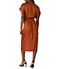 Steve Madden Aimee V Neck Short Sleeve Midi Dress, Color:Gingerbread - Image 2