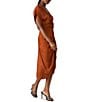 Steve Madden Aimee V Neck Short Sleeve Midi Dress, Color:Gingerbread - Image 3