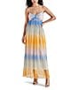 Color:Sunset - Image 1 - Aja Ombre Print Sweetheart Neck Sleeveless Maxi Dress