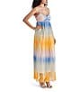 Color:Sunset - Image 3 - Aja Ombre Print Sweetheart Neck Sleeveless Maxi Dress