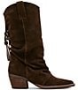 Steve Madden Aldora Suede Cuffed Leather Backstrap Western Boots - Image 2