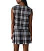 Steve Madden Alessa Plaid Print Crew Neck Sleeveless Button Front Coordinating Top, Color:Brown Plaid - Image 2