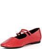 Color:Red - Image 4 - Alisah Leather Mary Jane Flats