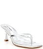 Color:Silver - Image 1 - Allies Metallic Leather Thong Dress Sandals
