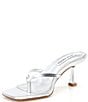 Color:Silver - Image 4 - Allies Metallic Leather Thong Dress Sandals