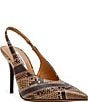 Steve Madden Andromeda Patchwork Snake Print High Vamp Slingback Pumps - Image 1
