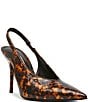 Steve Madden Andromeda Patent Tortoise Print High Vamp Slingback Pumps - Image 1